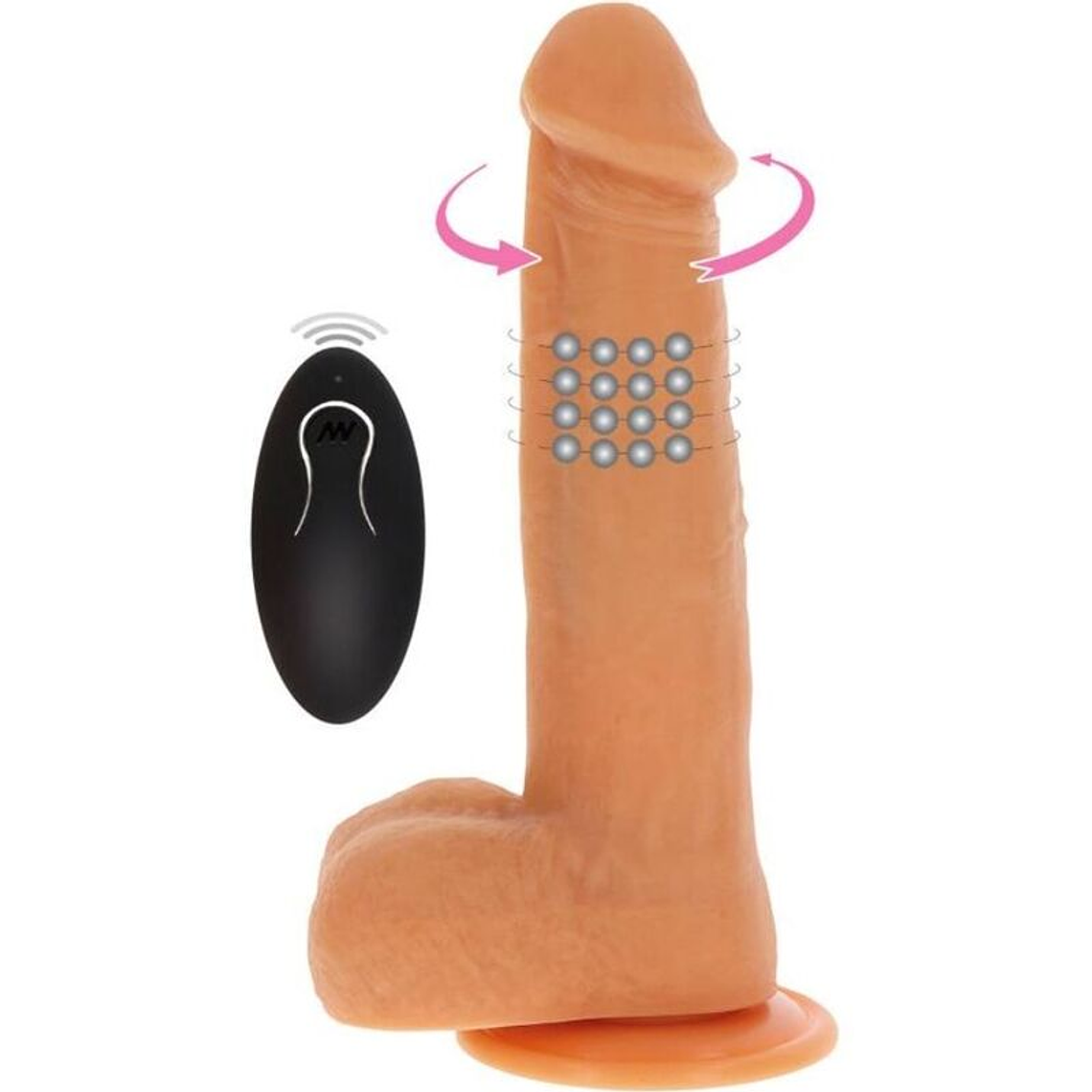 GET REAL - CONTAS ROTATIVAS VIBRANDO PELE DILDO 1