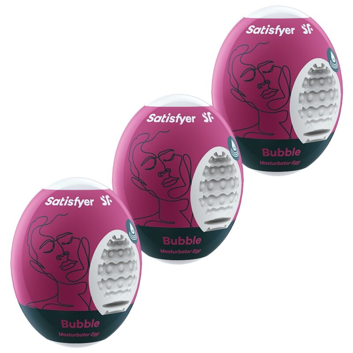 SATISFYER - 3 OVOS MASTURBADOR BUBBLE 1
