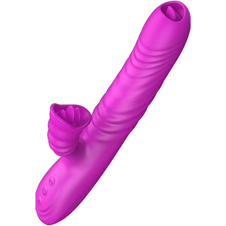 ARMONY - ANGELIA VIBRADOR MULTIFUNO LÍNGUA DUPLA EFEITO DE CALOR VIOLETA 1