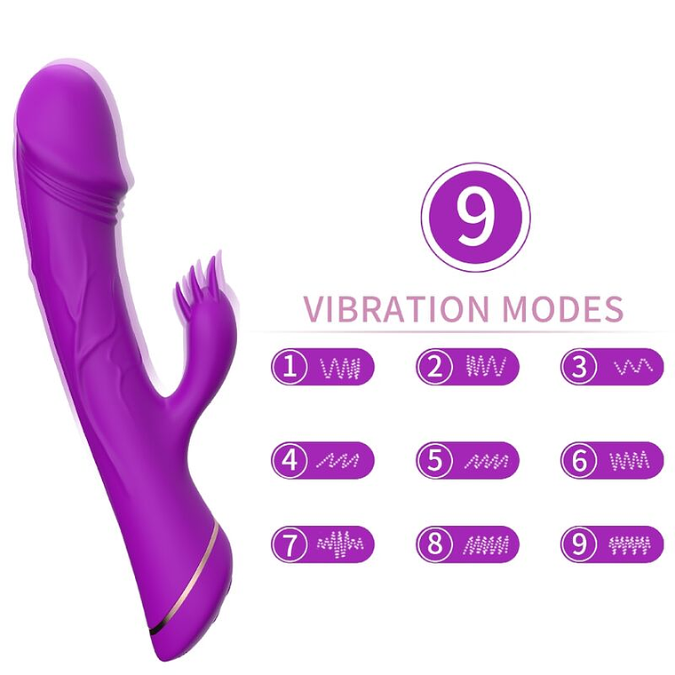 ARMONY - DILDO VIBRADOR COELHO SILICONE ROXO 1