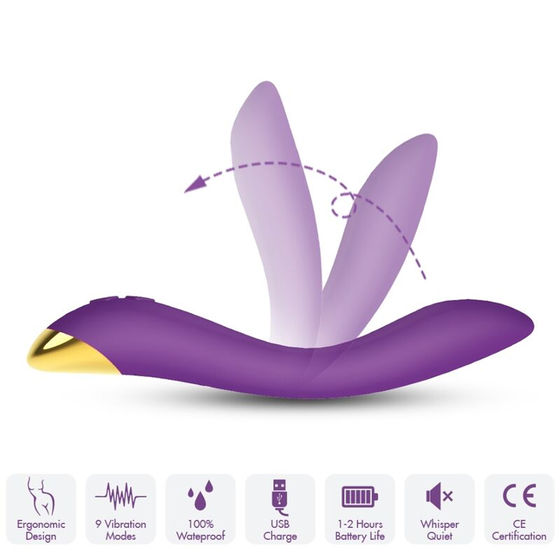 ARMONY - FLAMINGO VIBRADOR MULTIPOSIÇÃO ROXO 1
