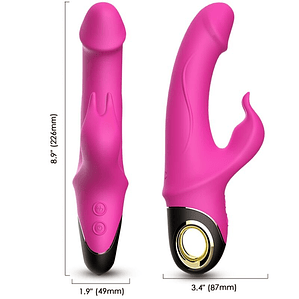 ARMONY - METEROR DILDO VIBRADOR COELHO ROTATOR FÚCSIA
