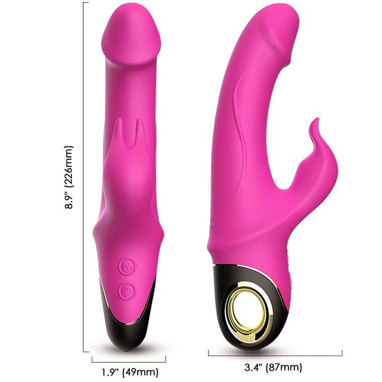 ARMONY - METEROR DILDO VIBRADOR COELHO ROTATOR FÚCSIA 1