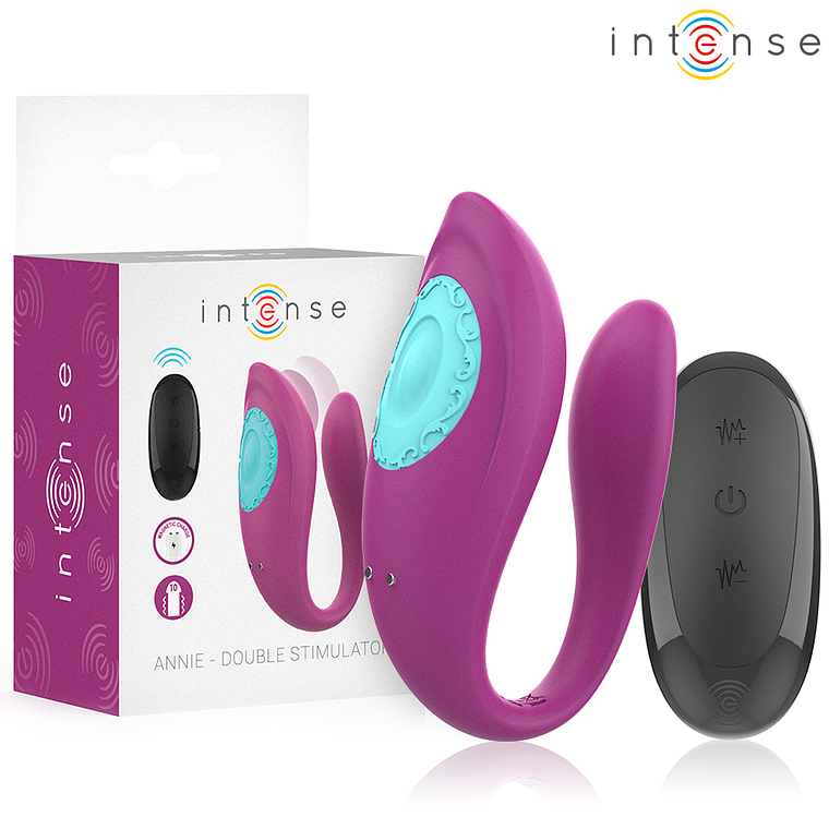 INTENSE - ANNIE VIBRADOR E ESTIMULADOR EM FORMA DE U ROXO CONTROLE REMOTO 1