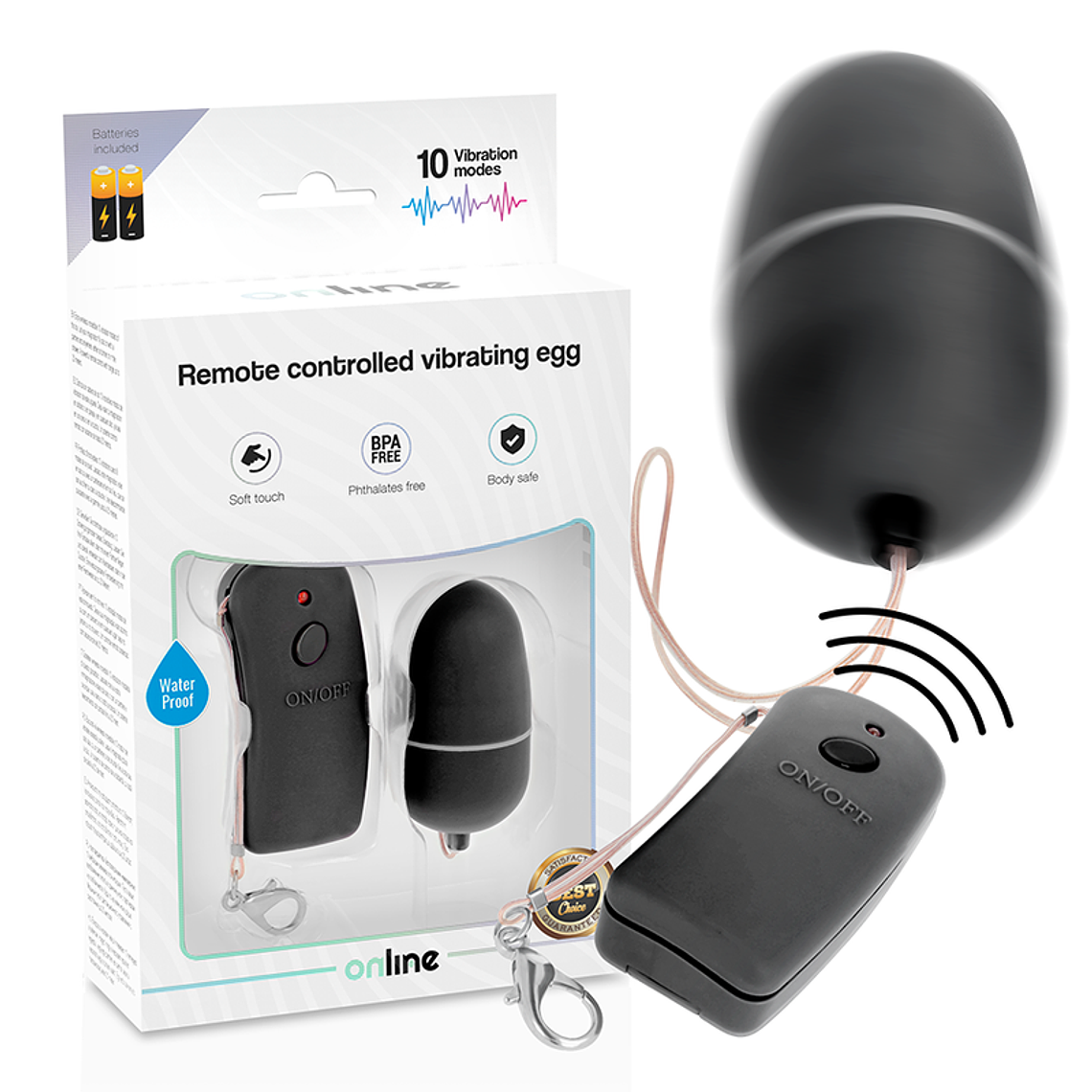 ONLINE - OVO VIBRANTE COM CONTROLE REMOTO PRETO 1