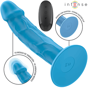 INTENSE - VIBRADOR REALÍSTICO PHOEBE 10 VIBRAÇÕES CONTROLE REMOTO AZUL