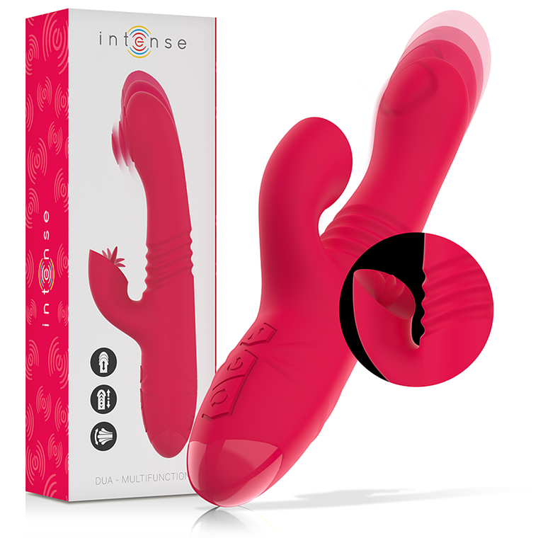 INTENSE - VIBRADOR UP & DOWN RECARREGVEL DUA MULTIFUNO COM LÍNGUA VERMELHA 1