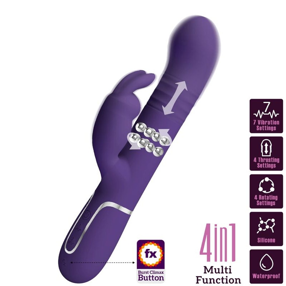 PRETTY LOVE - COALE VIBRADOR COELHO 4 EM 1 ROXO 1