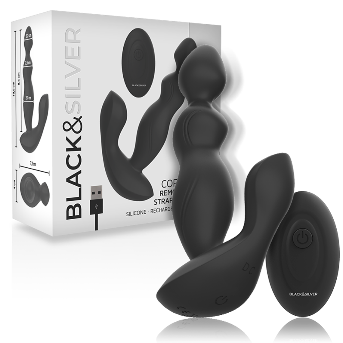 BLACK&SILVER - CONTROLE REMOTO DE SILICONE CORA PLUG ANAL 1