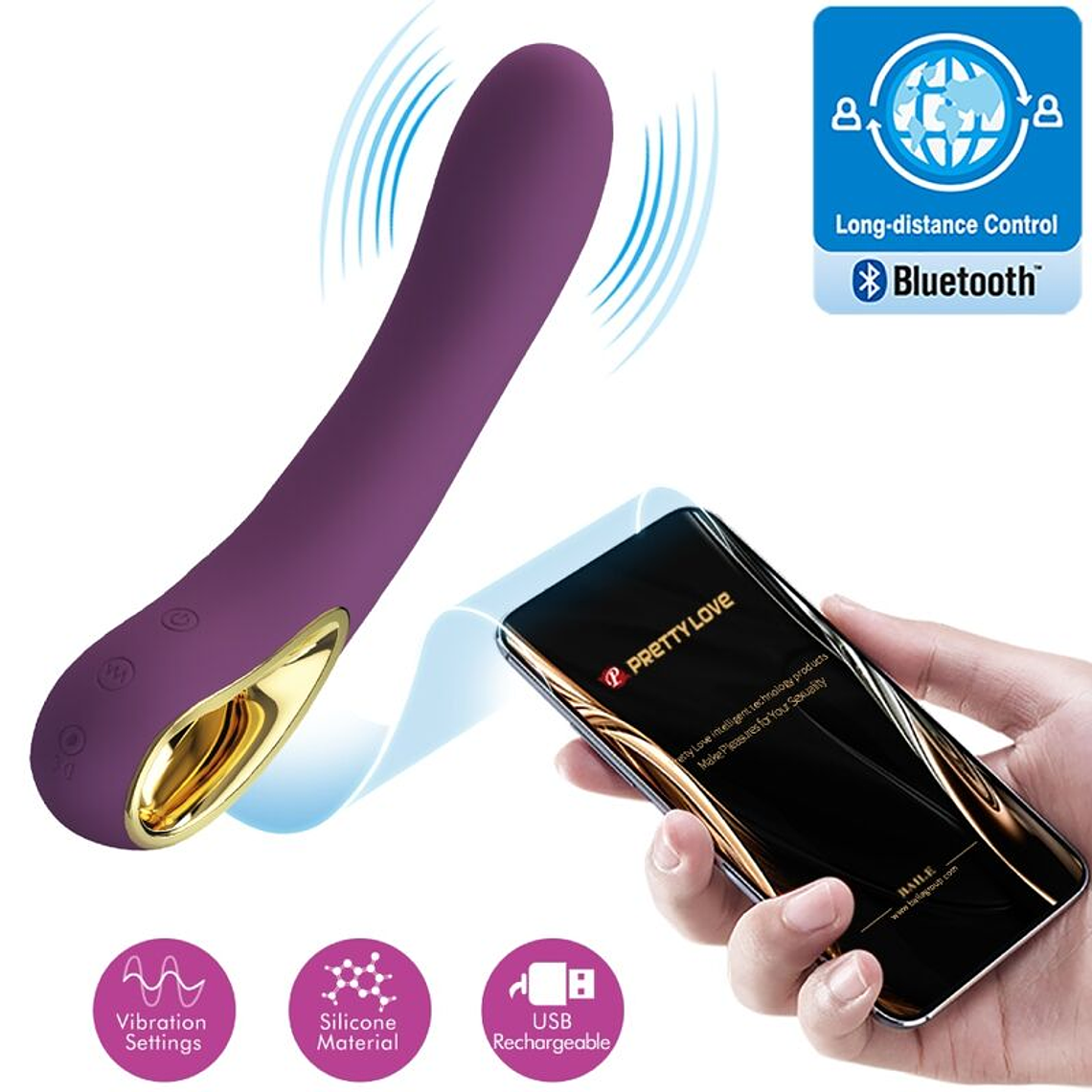 PRETTY LOVE - ETHAN VIBRADOR RECARREGVEL ROXO 1