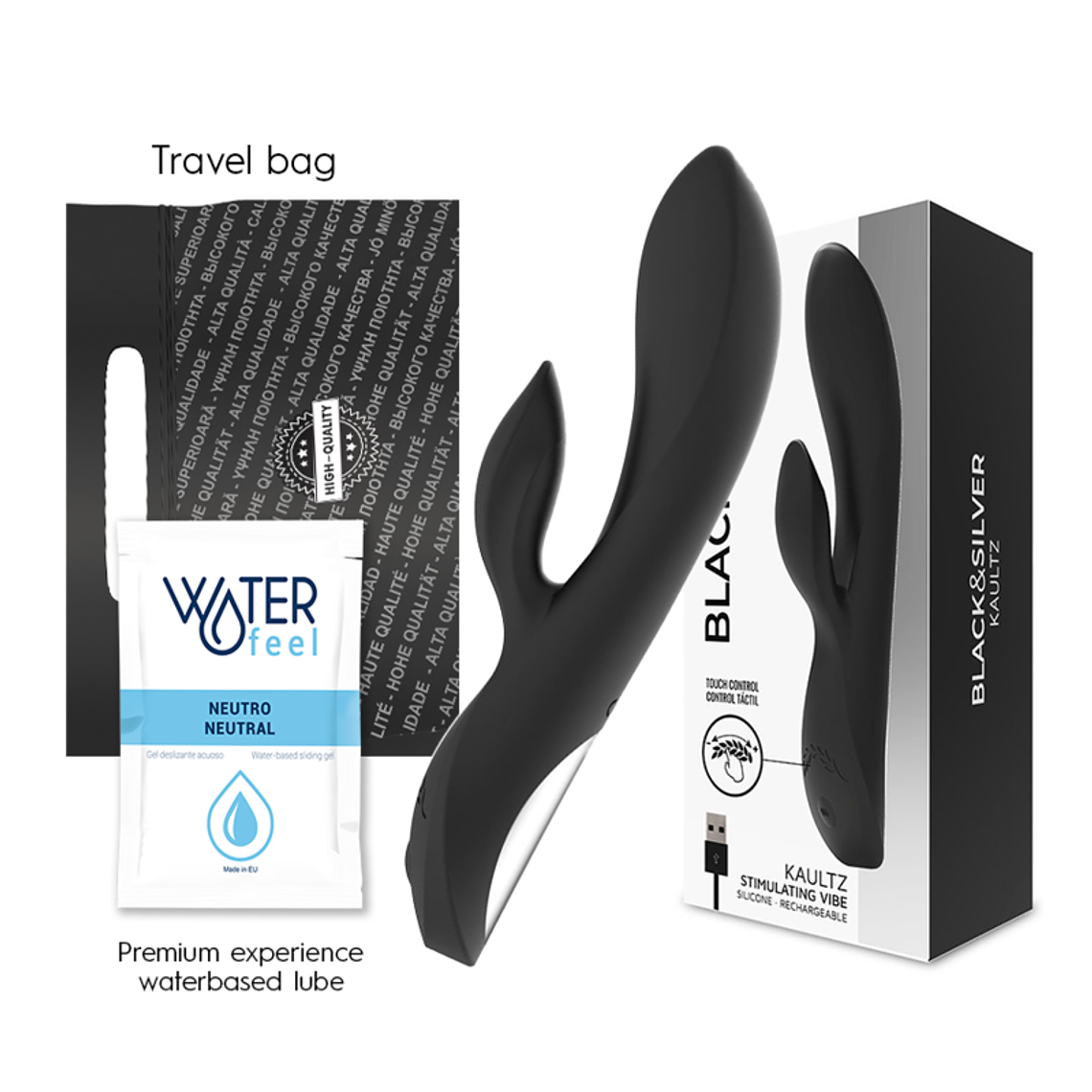BLACK&SILVER - VIBRADOR KAULTZ TOUCH CONTROL 1