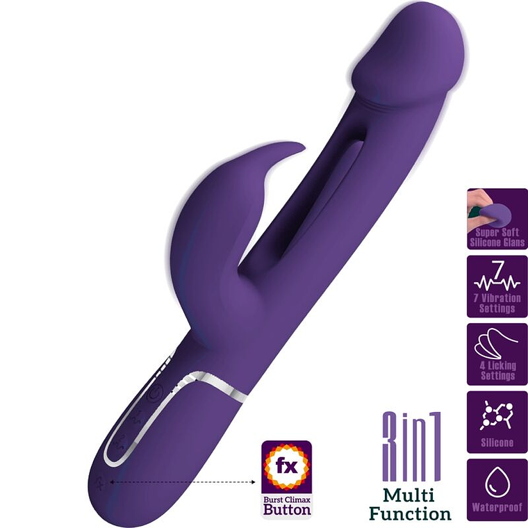 BONITO AMOR - KAMPAS COELHO VIBRADOR MULTIFUNÇÃO 3 EM 1 COM LÍNGUA VIOLETA 1