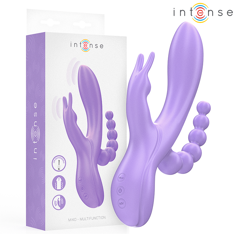 INTENSE - MIKO TRIPLO VIBRADOR COELHO & ESTIMULADOR & ANAL 7 VIBRAÇÕES ROXO 1