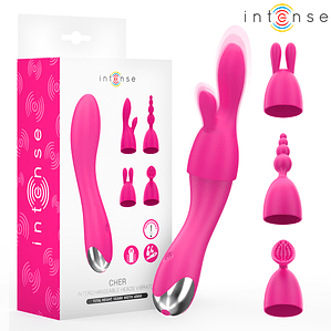 INTENSE - VIBRADOR CHER COM 20 PADRÕES E CABEÇAS INTERCAMBIÁVEIS