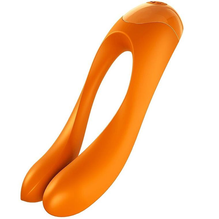SATISFYER - VIBRADOR DE DEDO CANDY CANE LARANJA 1
