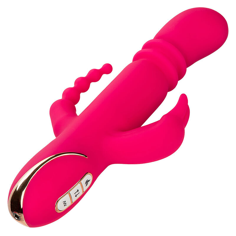 CALEXOTICS - JACK FANTASY VIBRADOR TRIPLO AQUECIDO COELHO ROSA 1