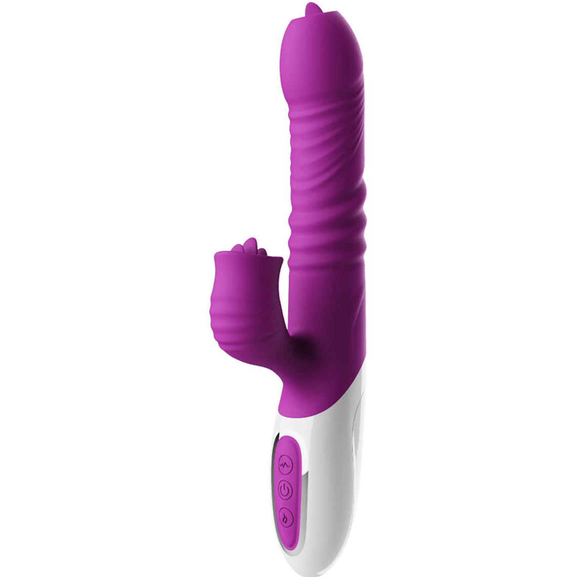ARMONY - VIBRADOR DE LÍNGUA DUPLA E EFEITO DE CALOR VIOLETA DE EMPURRO 1