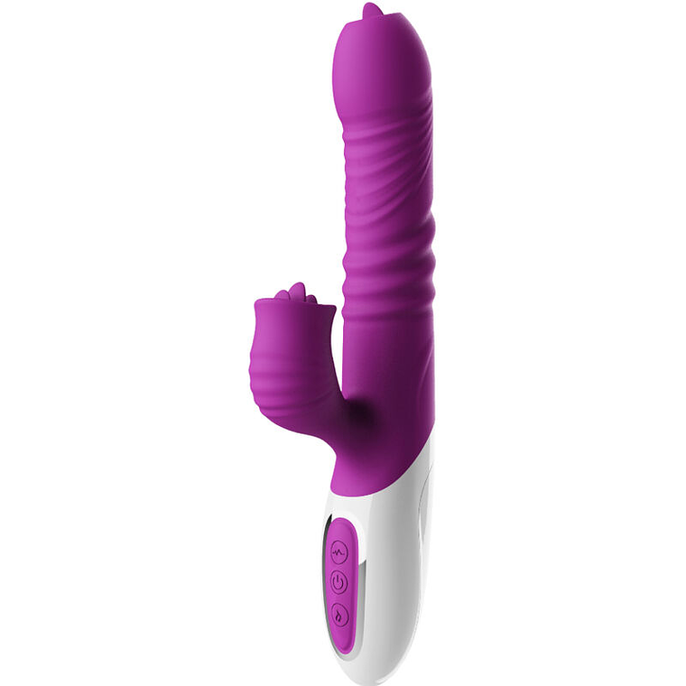 ARMONY - VIBRADOR DE LÍNGUA DUPLA E EFEITO DE CALOR VIOLETA DE EMPURRO 1