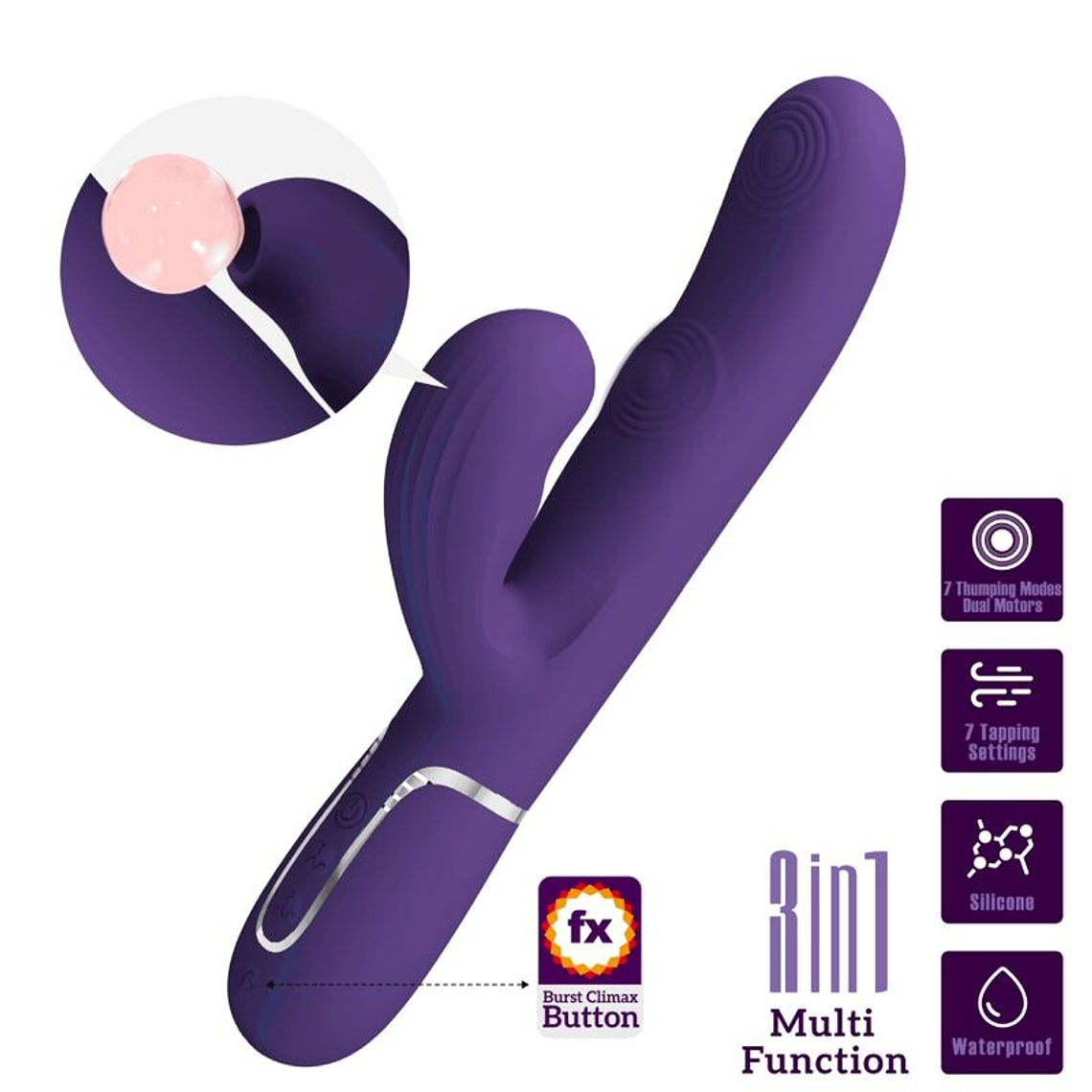 Vibrador Multifuncional 3 em 1 Perlita para Ponto G | 7 Funções de Toque | Amor Bonito 1