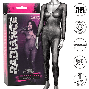 CALEXOTICS - RADIANCE BODYSUIT COMPLETO CROTCHLESS RHINE PLUS SIZE
