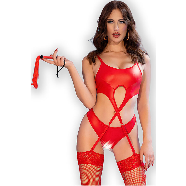 CHILIROSE - CR 4625 CONJUNTO QUATRO PEÇAS CROTCHLESS VERMELHO 1