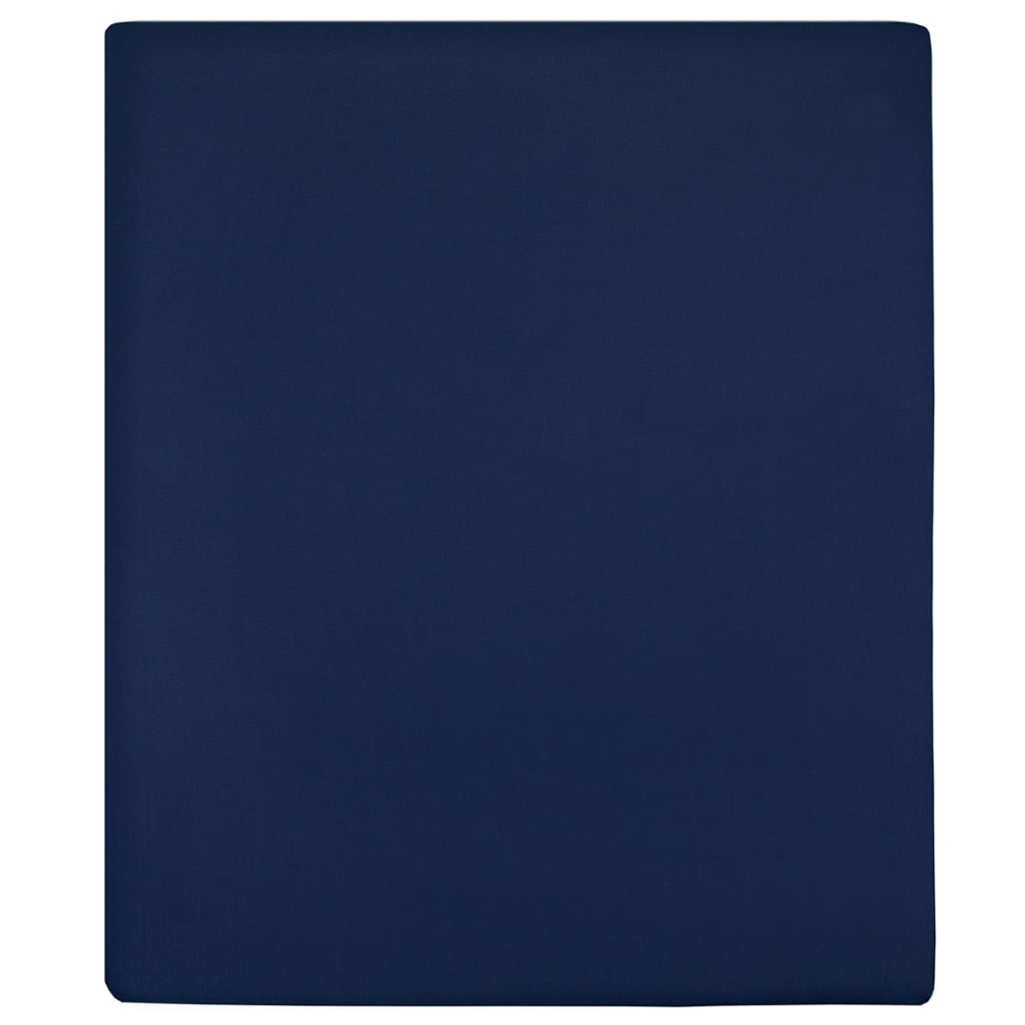 vidaXL Lençol ajustável 160x200 cm algodão jersey azul marinho 1