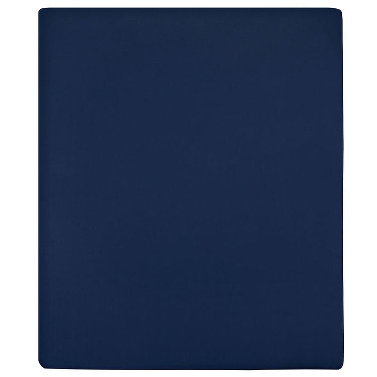 vidaXL Lençol ajustável 160x200 cm algodão jersey azul marinho 1