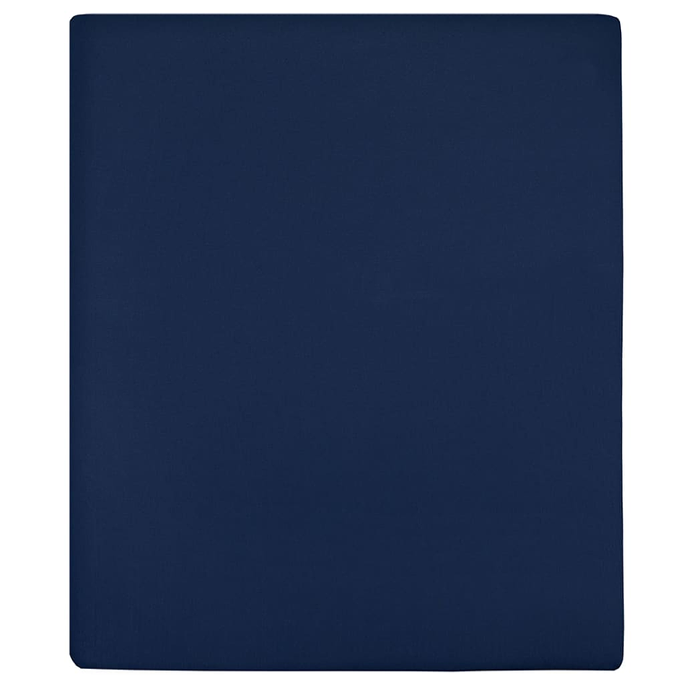 vidaXL Lençóis ajustáveis 2 pcs 160x200 cm algodão jersey azul marinho 1