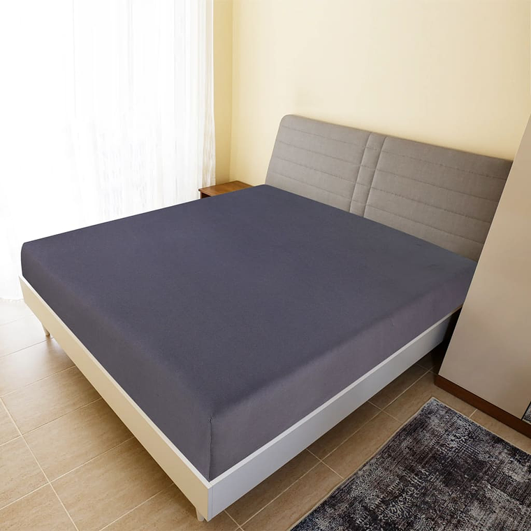 vidaXL Lençol ajustável 100x200 cm algodão jersey antracite 1
