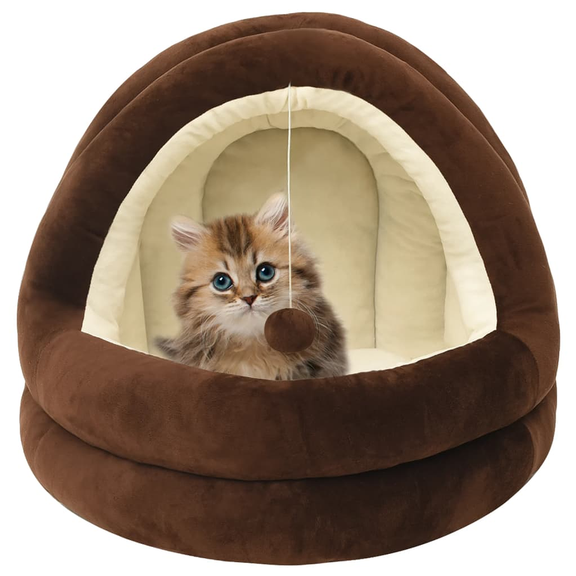 vidaXL Cama para gatos 40x40x35 cm castanho e creme 1