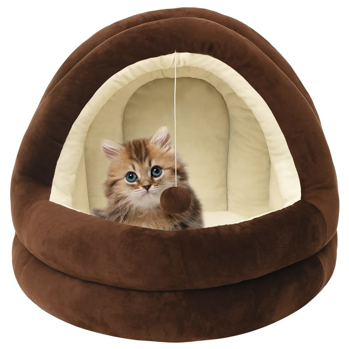 vidaXL Cama para gatos 50x50x45 cm castanho e creme 1