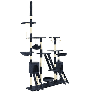 vidaXL Árvore para gatos c/ postes arranhadores sisal 230-250 cm azul