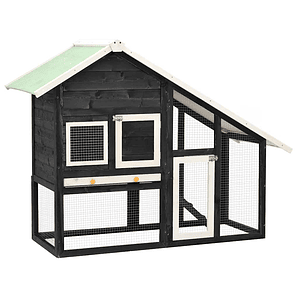 vidaXL Coelheira 140x63x120 cm madeira abeto maciça cinzento e branco