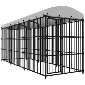 vidaXL Canil de exterior com telhado 450x150x210 cm