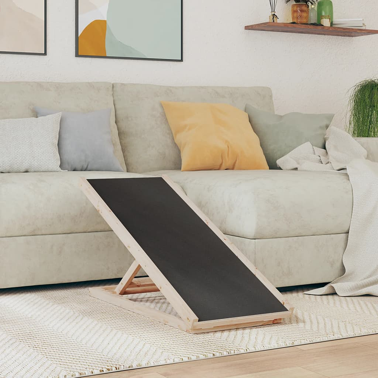 vidaXL Rampa para cães 100x40 cm madeira de abeto maciça cinzento 1