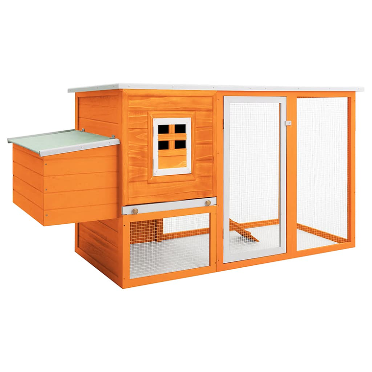 vidaXL Galinheiro de exterior com gaiola para ovos em madeira   1