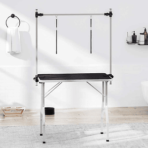 vidaXL Mesa de aliciamento com 2 laços ajustáveis, p/ cão, gato  