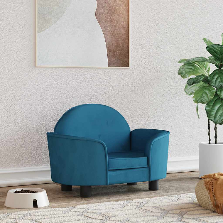 vidaXL Cama para cães 66x40x45 cm veludo azul 1