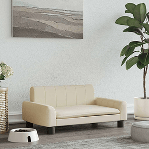 vidaXL Cama para cães 70x45x30 cm tecido cor creme