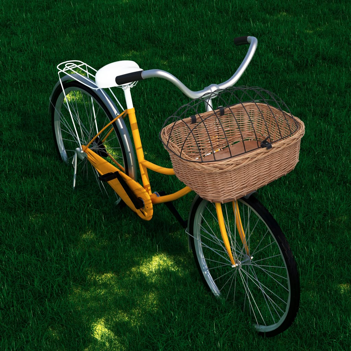 vidaXL Cesto bicicleta com cobertura 50x45x35 cm salgueiro natural 1