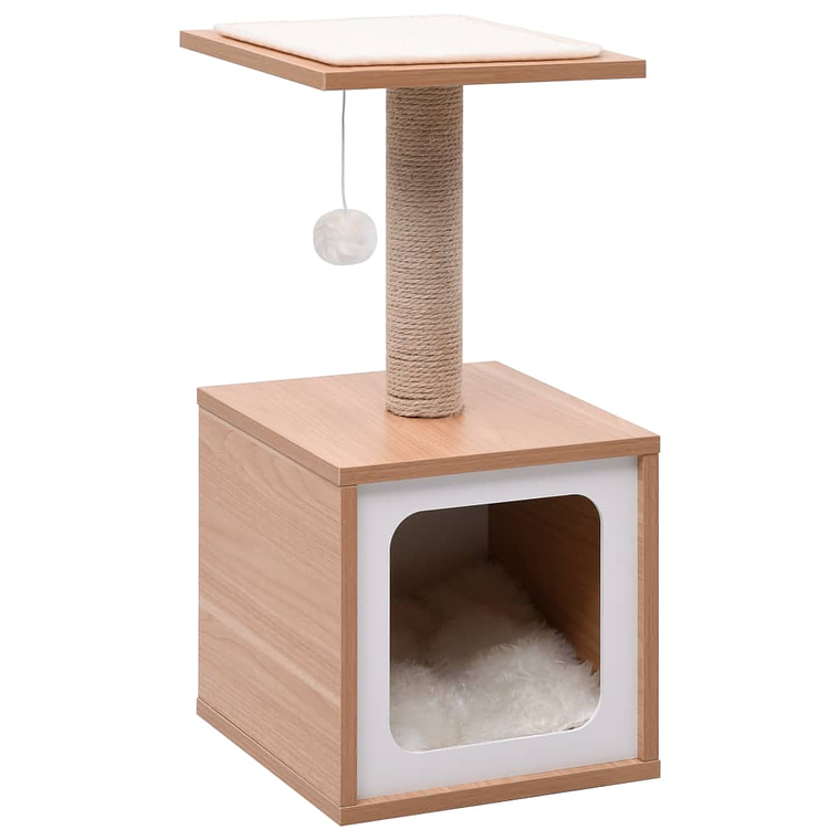 vidaXL Árvore para gatos c/ tapete arranhador sisal 62 cm 1