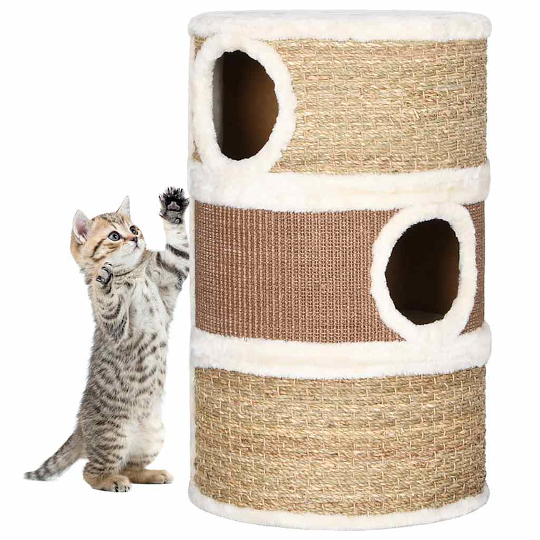 vidaXL Barril arranhador para gatos 60 cm erva marinha 1