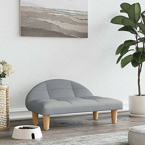 vidaXL Cama para cães 70x52x30 cm tecido cinzento-claro