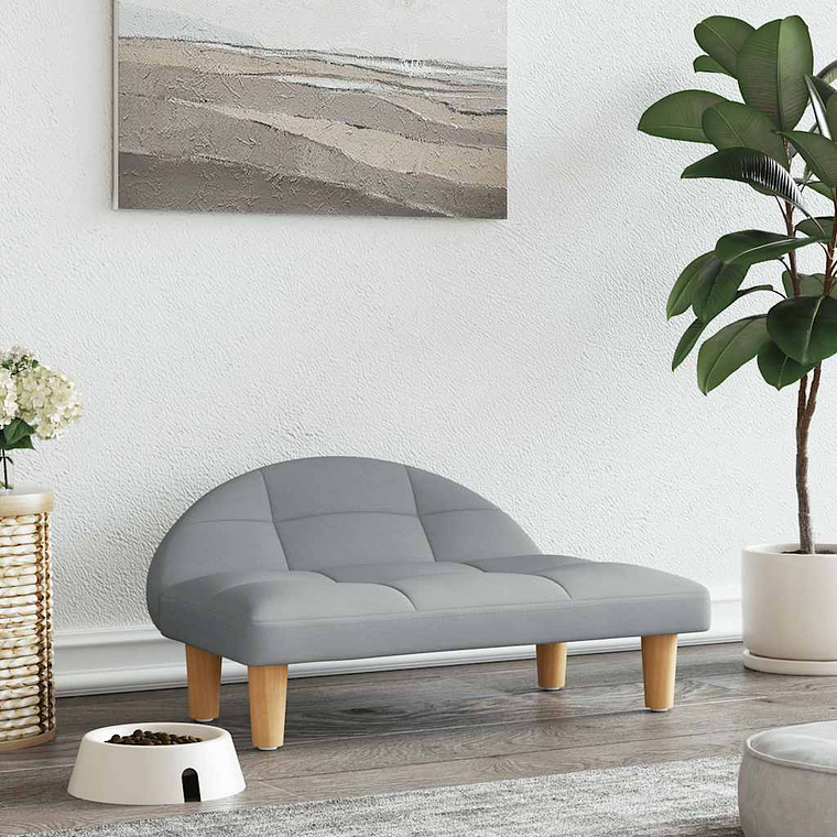 vidaXL Cama para cães 70x52x30 cm tecido cinzento-claro 1