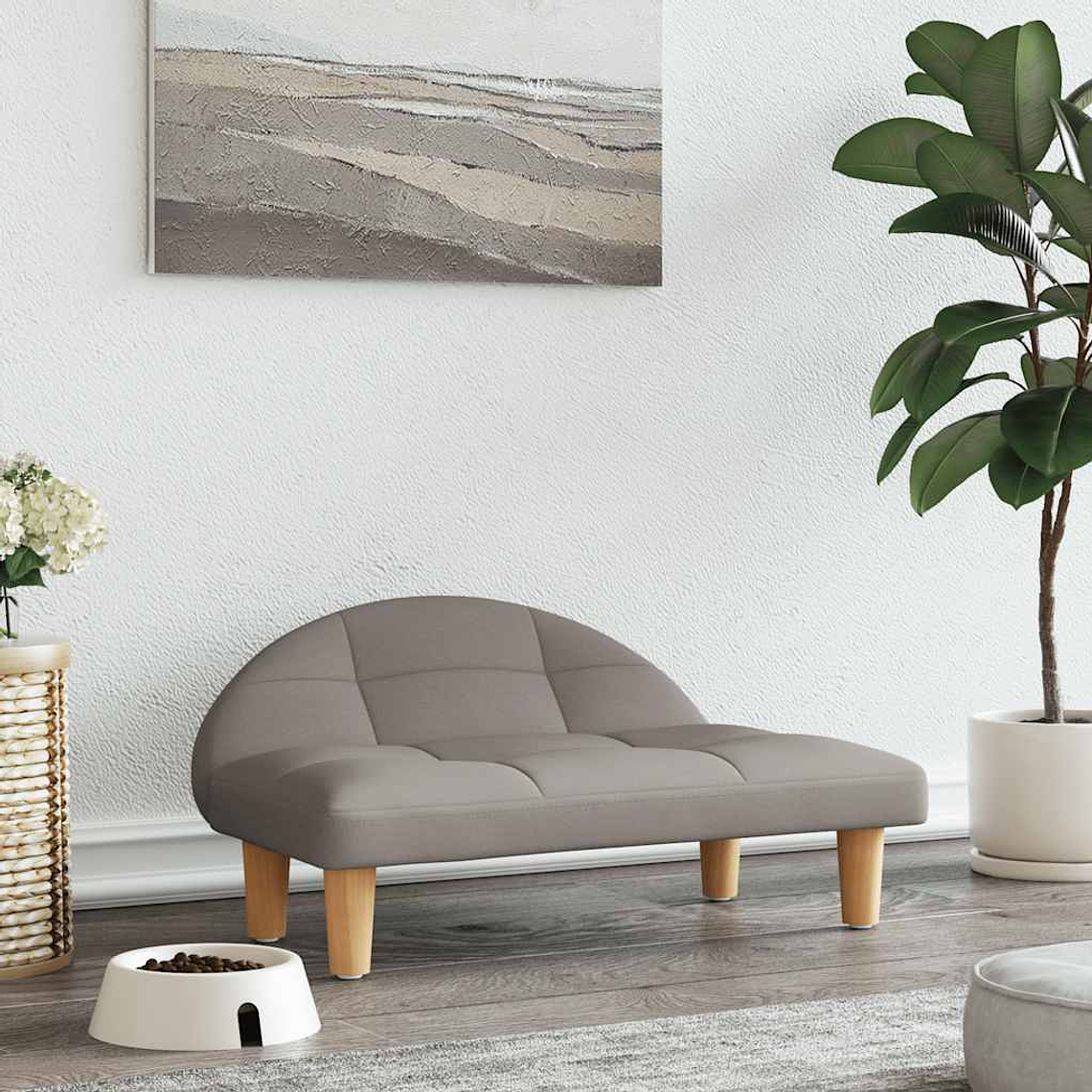 vidaXL Cama para cães 70x52x30 cm tecido cinzento-acastanhado 1