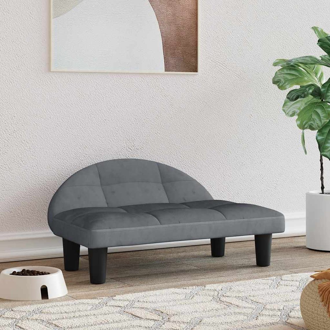 vidaXL Cama para cães 70x52x30 cm veludo cinzento-escuro 1