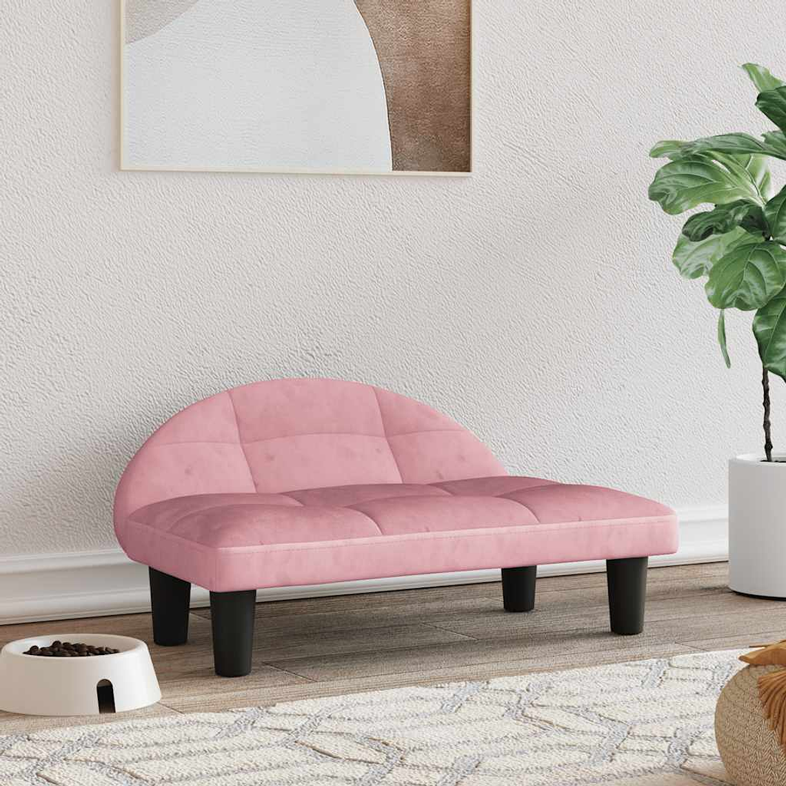 vidaXL Cama para cães 70x52x30 cm veludo rosa 1