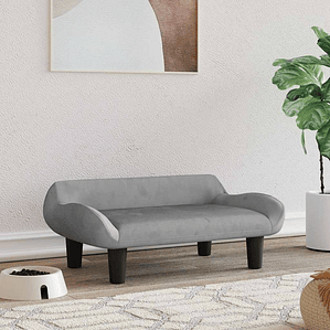 vidaXL Cama para cães 70x40x24 cm veludo cinzento-claro