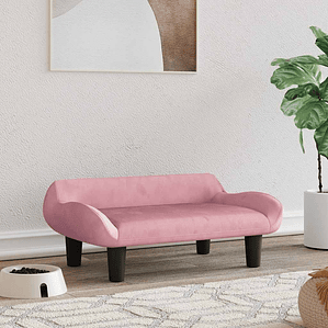 vidaXL Cama para cães 70x40x24 cm veludo rosa