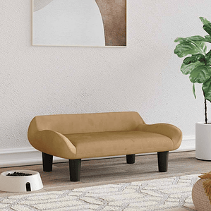 vidaXL Cama para cães 70x40x24 cm veludo castanho